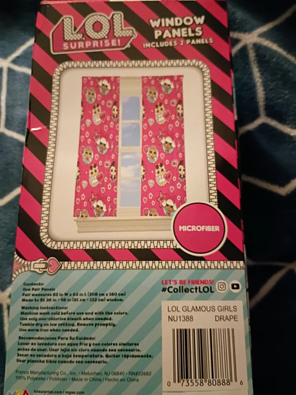 Franco Kids L.O.L. Surprise! Window Curtain Panels Drapes Set, 82 in x 63 in